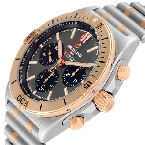 18kt gold breitling push button|Breitling Chronomat Steel and Gold (two tone) UB0134.